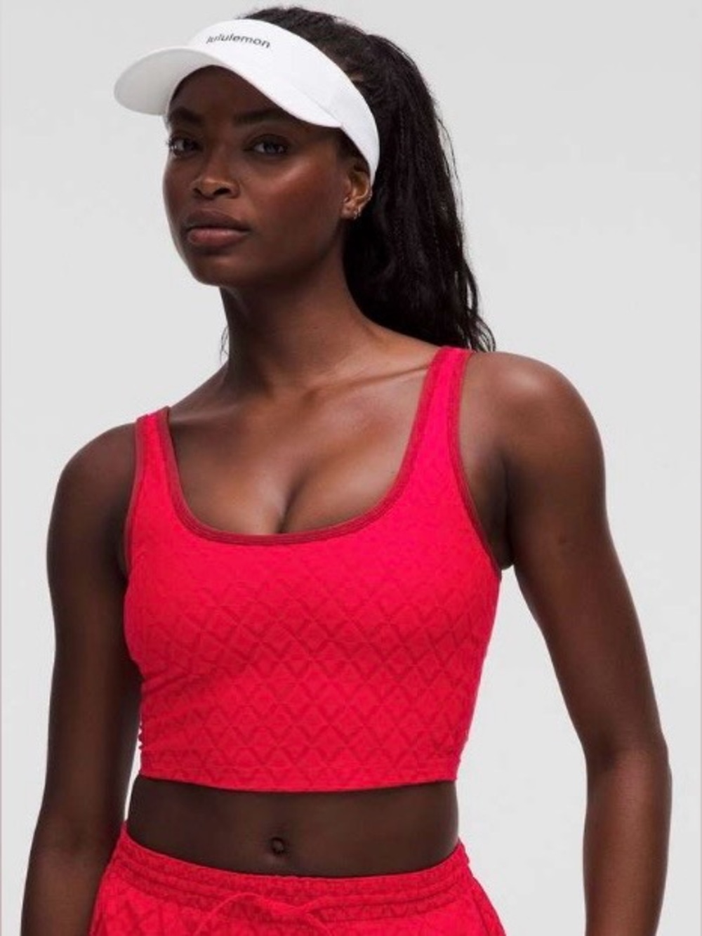 Lululemon NWT Textured Mesh Tennis Tank Top Med Support B/C Cup Red Size XL